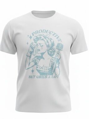 Retro Graphic Tee “Productive But Cries A Lot”